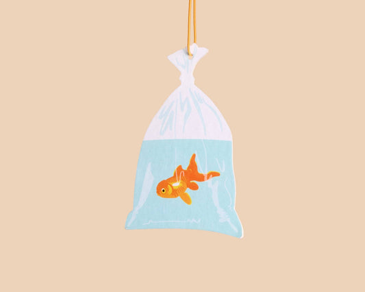 Goldfish in a Bag Air Freshener - Rain Scent - Summer, County Fair, Pet, Fish - Stocking stuffer, Holiday, Gift Guide