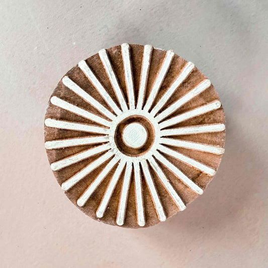 Sunburst - Indian Wood Block Stamp