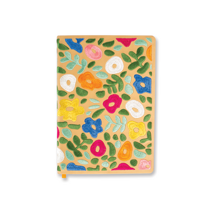 Spring Garden Embroidered Layflat Journal Notebook