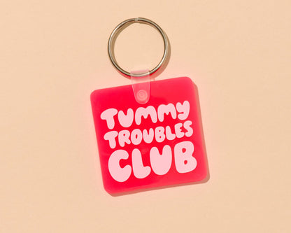 Tummy Troubles Club PVC Keychain - Bag Charm - Stocking stuffer, Holiday, Gift Guide