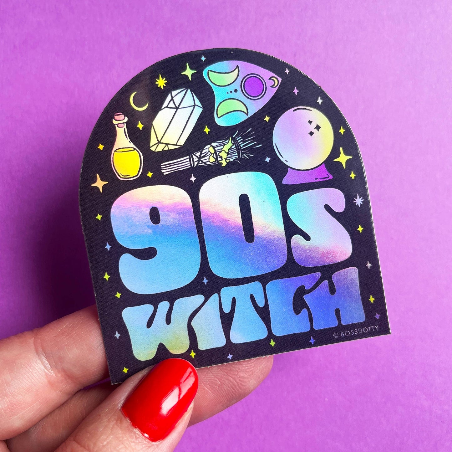 90s Witch Holographic Halloween Sticker