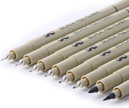 Mr. Pen Black Multiliner Drawing Pens - 8 Pack