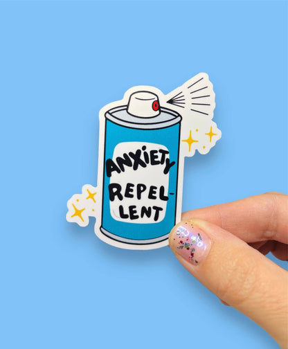 Anxiety Spray Vinyl Sticker | Mental Health | Therapy