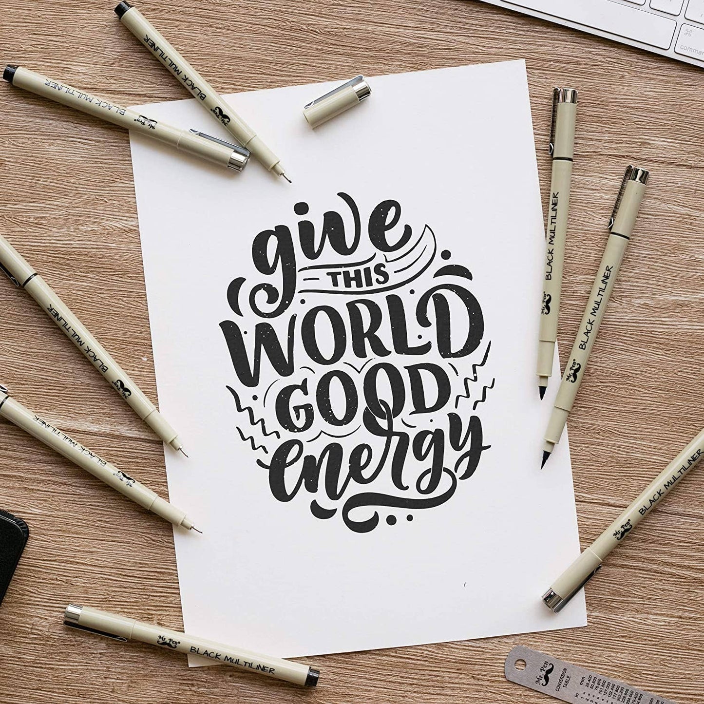 Mr. Pen Black Multiliner Drawing Pens - 8 Pack