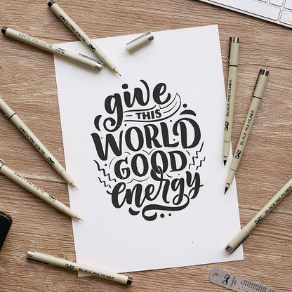 Mr. Pen Black Multiliner Drawing Pens - 8 Pack