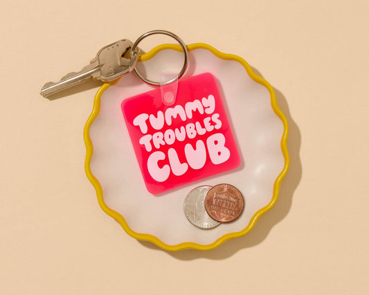 Tummy Troubles Club PVC Keychain - Bag Charm - Stocking stuffer, Holiday, Gift Guide