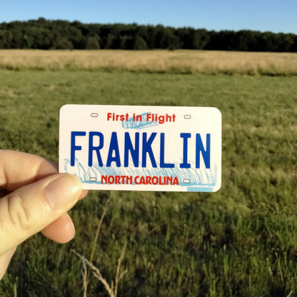 State License Plate Souvenir Sticker with Your City, Text