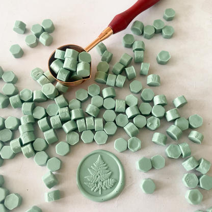 Sage Green Sealing Wax Beads - Plastic Free Wax Seal Beads