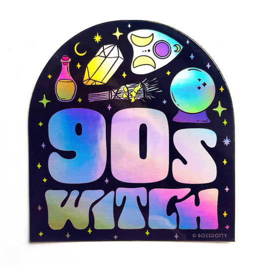 90s Witch Holographic Halloween Sticker