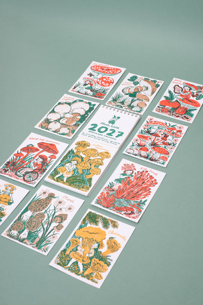 2027 Gnomes & Mushrooms Postcard Wall Calendar Phoebe Wahl