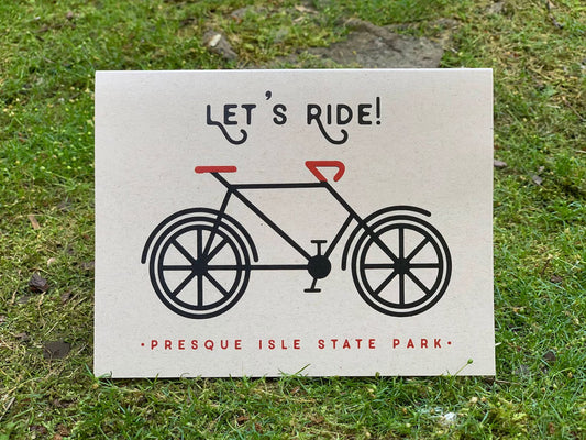Greeting card with bicycle