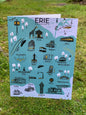 Greeting card with a playful map of the Erie area