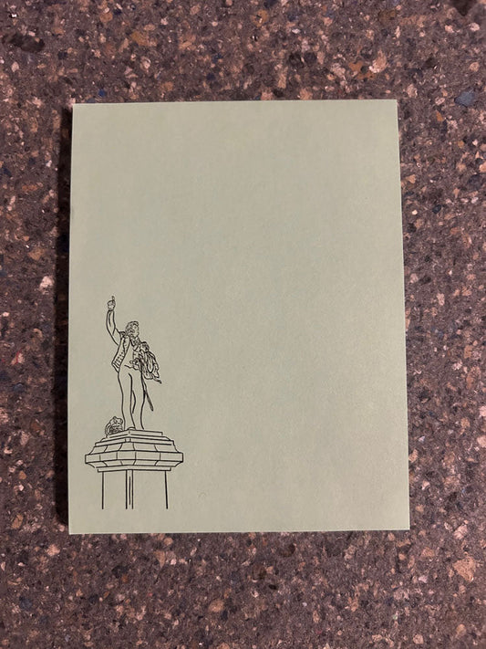 Memo pad with drawings of Erie sites and attractions