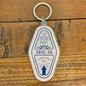 An acrylic Erie keychain