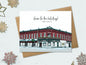 Holiday card with wintry scene