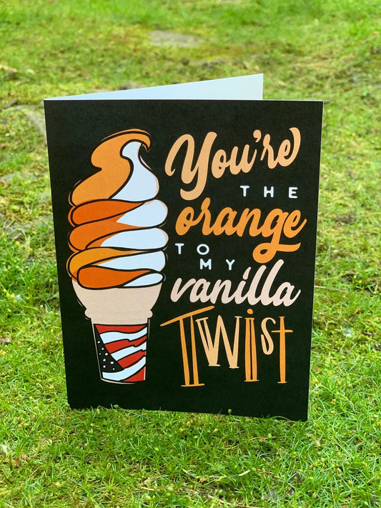 Greeting card with a playful ice cream design