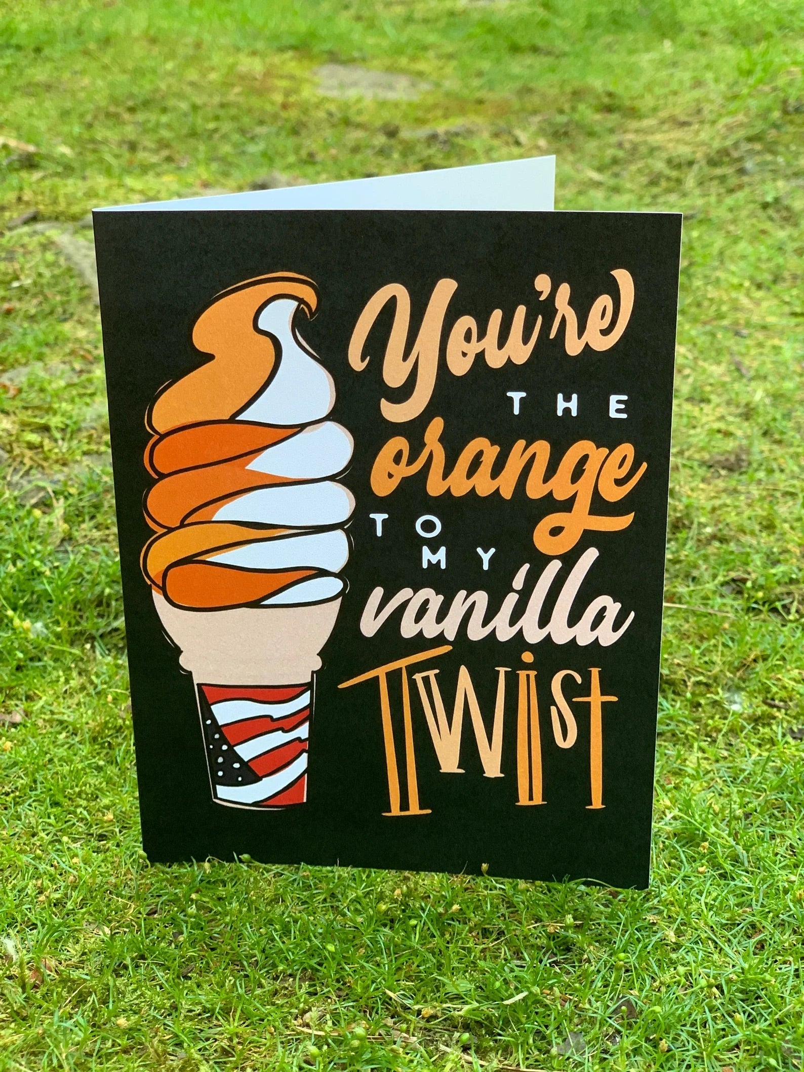Greeting card with a playful ice cream design