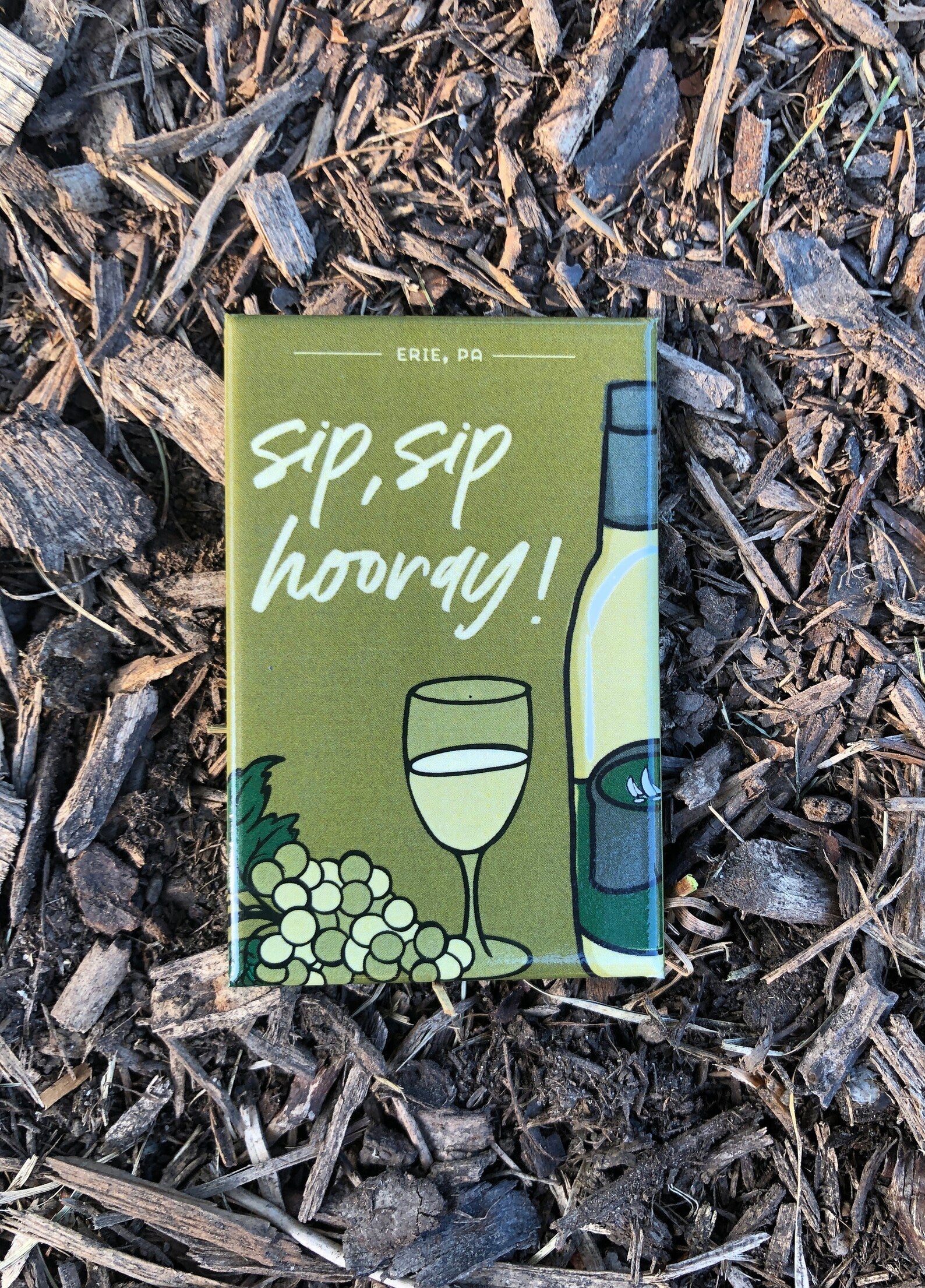 A fun magnet with a wine theme