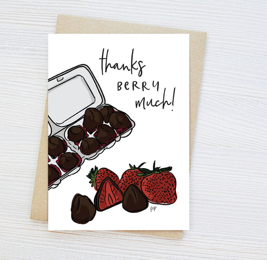 A thank you card with fun play on words and illustration.