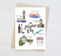 Greeting card with lovely illustrations of popular Erie attractions and sites