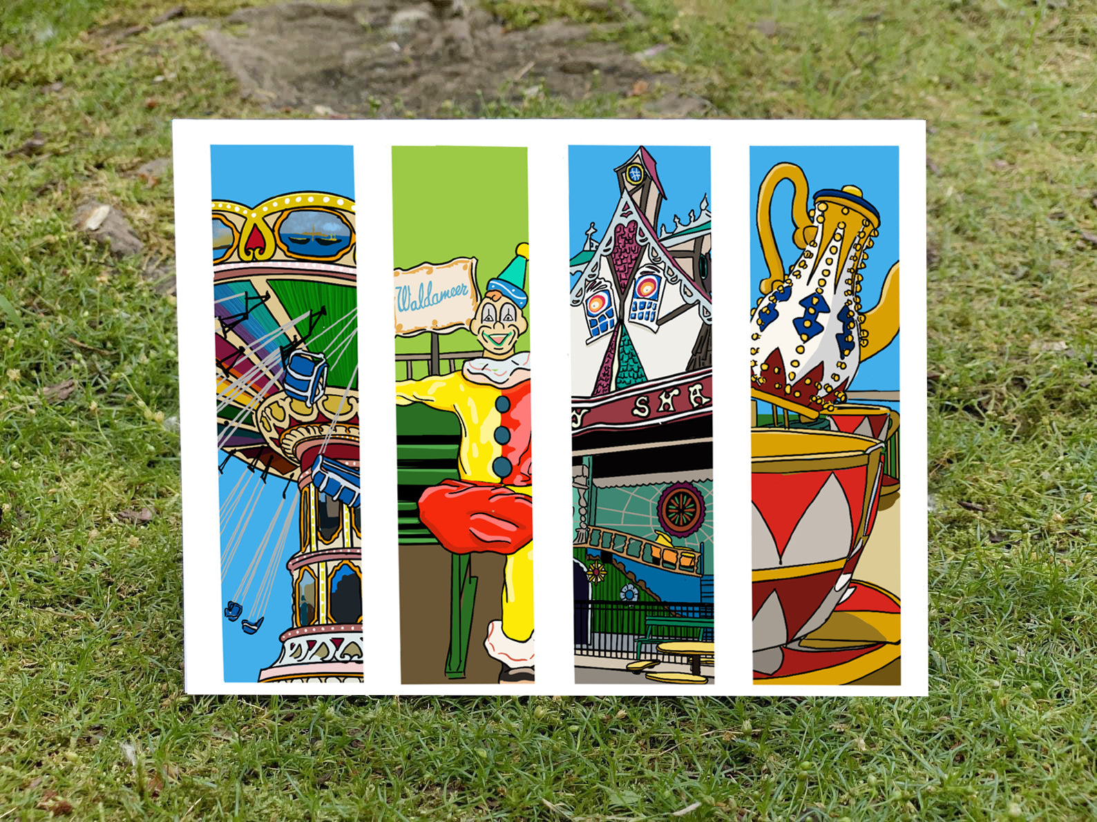 A colorful Waldameer greeting  card.